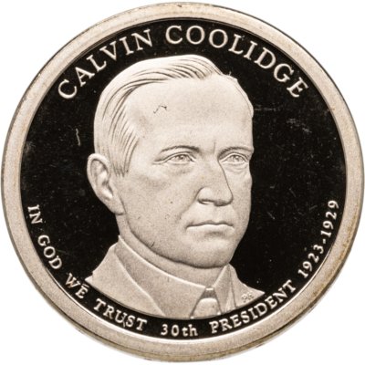 купить США 1 доллар (dollar) 2014 S "30-й президент США - Калвин Кулидж", знак монетного двора "S" - Сан-Франциско