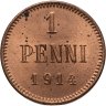 Купить 1 пенни (penni) 1914 Российская Финляндия, в слабе Монетник.ру MS66