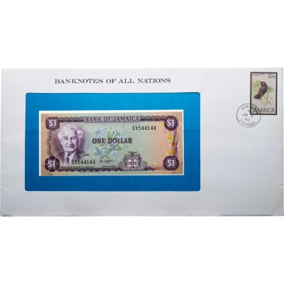 купить Ямайка 1 доллар 1960 в конверте с маркой