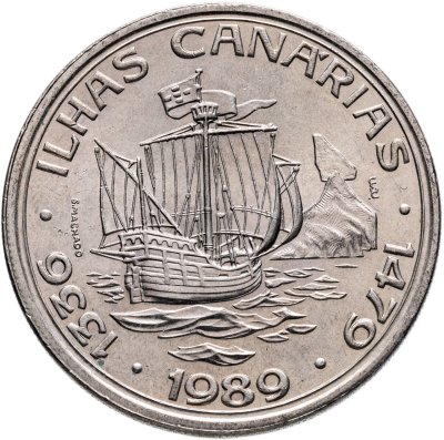 купить Португалия 100 эскудо (escudos) 1989 "Золотой век открытий - Открытие Канарских островов"