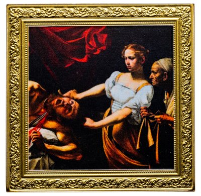 купить Ниуэ 1 доллар 2022 "Микеланджело да Караваджо - Юдифь и Олоферн" в футляре с сертификатом