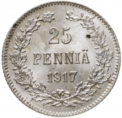 купить 25 пенни 1917 S гербовый орёл без корон, монета для Финляндии