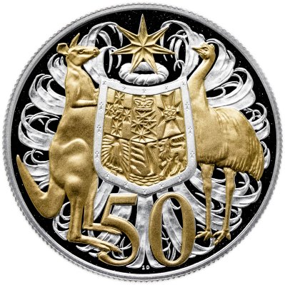 купить Австралия 50 центов (cents) 2016 Proof 50 лет со дня перехода на десятичную систему, в подарочном футляре с сертификатом