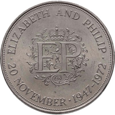 купить Великобритания 25 пенсов (pence) 1972 "Королевская серебряная свадьба"