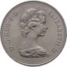 Купить Великобритания 25 пенсов (pence) 1972 "Королевская серебряная свадьба"