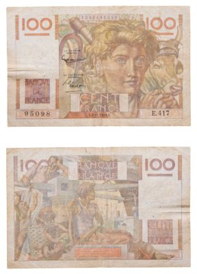 купить Франция 100 франков 1951 (Jeune Paysan, Сельский юноша)