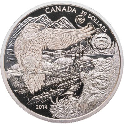купить Канада 50 долларов 2014 "Легенда о духе медведя", в футляре с сертификатом