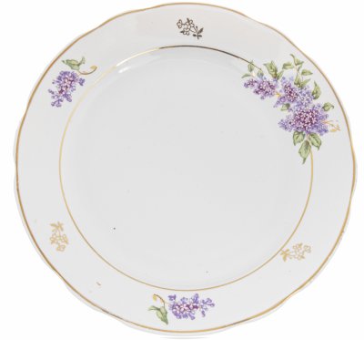 Купить Набор столовой посуды "Сирень" (3 предмета), в подборе, фарфор, деколь, золочение, Дулевский фарфоровый завод ("Дулево"), СССР, 1952-1964 гг.