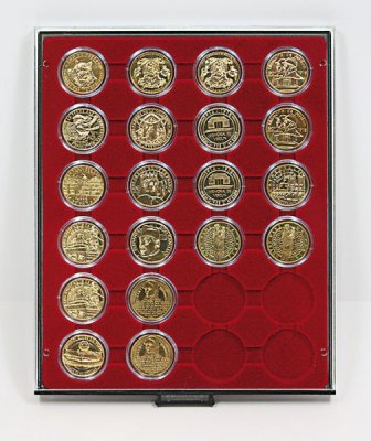 купить Бокс на 24 монеты диаметром 35 мм в капсулах (Lindner, Германия)