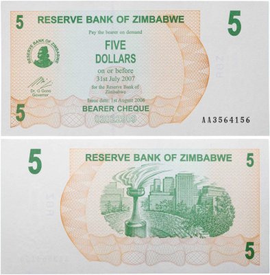 купить Зимбабве 5 долларов 2006