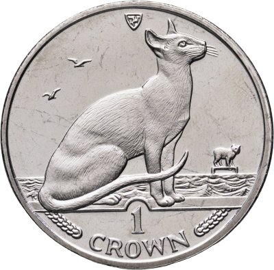 купить Остров Мэн 1 крона (crown) 1992 "Кошки - Сиамская кошка"