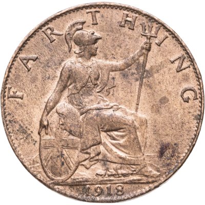 купить Великобритания 1 фартинг (farthing) 1918