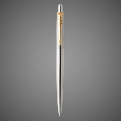Купить Шариковая ручка Parker Jotter Essential, St. Steel GT, стержень: Mblue, Металлы: нержавеющая сталь, позолота, 2026 г.
