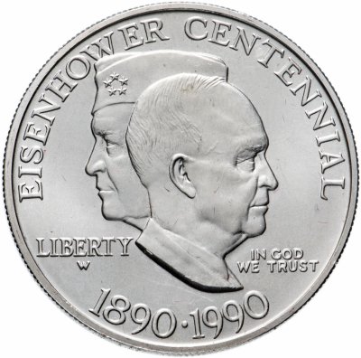 купить США 1 доллар (dollar) 1990 W "100 лет со дня рождения Эйзенхауэра"