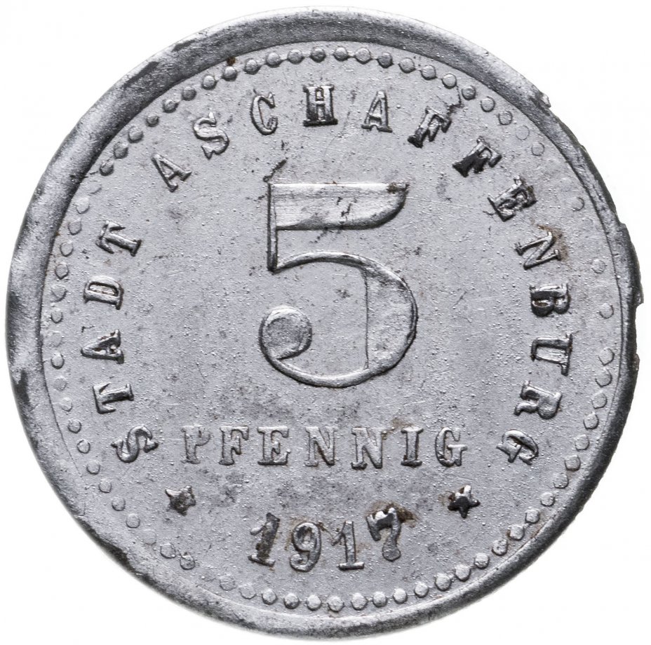 купить Германия, Ашаффенбург 5 пфенниг 1917