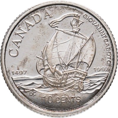 купить Канада 10 центов (cents) 1997 500 лет первому исследованию Джоном Каботом побережья Канады