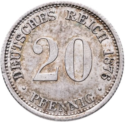 купить Германия 20 пфеннигов (pfennig) 1876 D знак монетного двора: "D" - Мюнхен