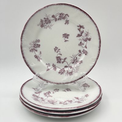 купить Набор пирожковых тарелок с нежным цветочным декором на 4 персоны, фарфор, деколь, J. & G. Meakin, Великобритания, 1907-1920 гг.