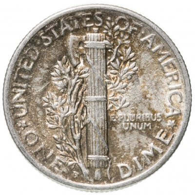 купить США 1 дайм (10 центов, one dime) 1945 D Mercury Dime (дайм «Меркурий»)