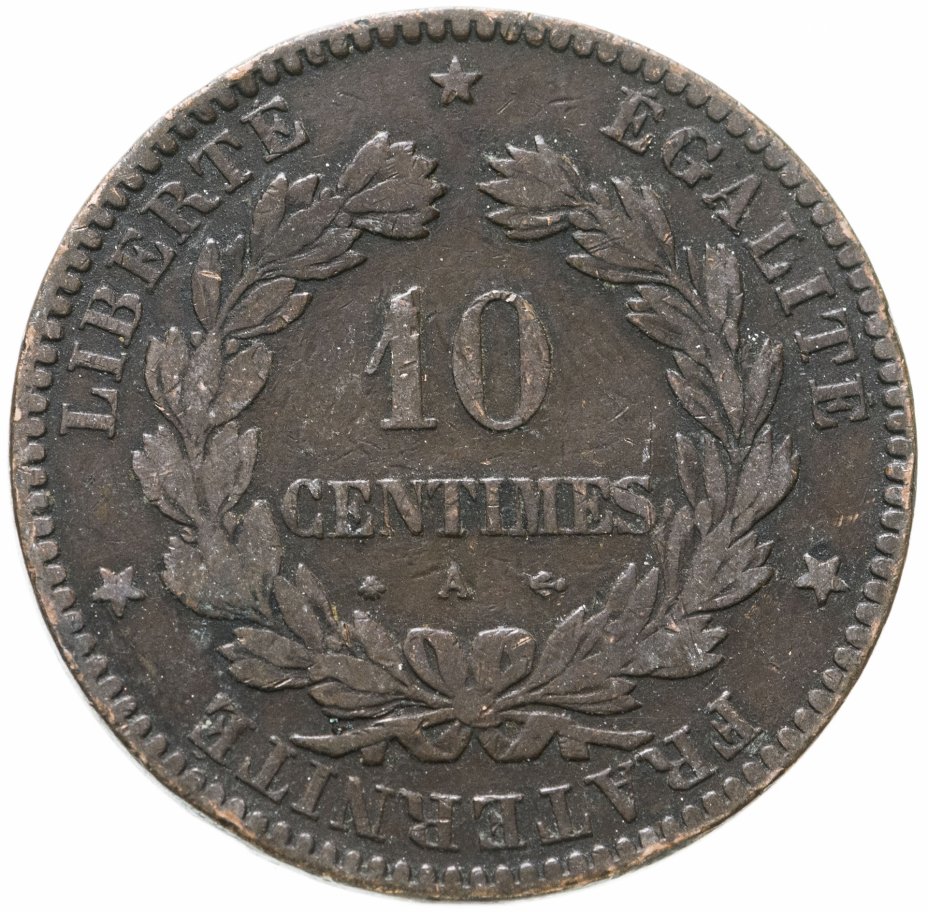 купить Франция 10 сантимов (centimes) 1870