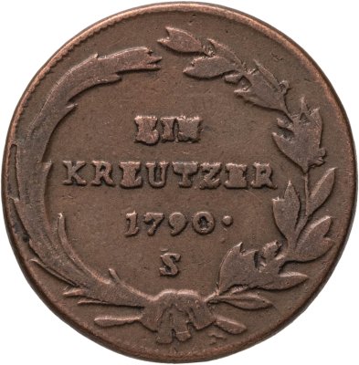 купить Австрия 1 крейцер 1790, знак монетного двора "S" - Смолник