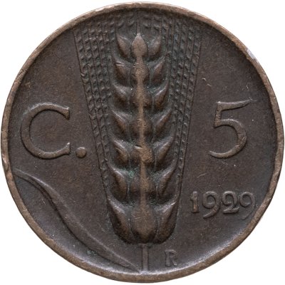 купить Италия 5 чентезимо (centesimi) 1929