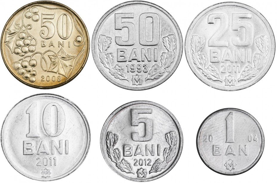 купить Молдавия набор монет 1993-2012 (6 штук)