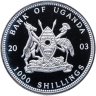 Купить Уганда 1000 шиллингов (shillings) 2003 «Горилла стоит»