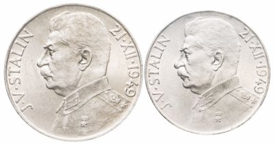 купить Чехословакия комплект 50 и 100 крон 1949 "70 лет со дня рождения Иосифа Сталина"