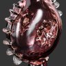 Купить Штоф  марганцевого цвета на высокой ножке  с лепным декором, автор Черняк Франц Андреевич (1938-2025 гг.) (?), стекло, гутная техника, Львовская керамико-скульптурная фабрика (ЛКСФ), СССР, 1970-1990 гг.