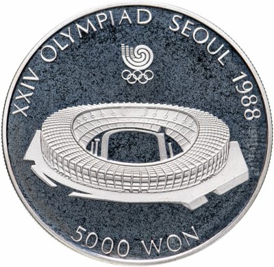 купить Южная Корея 5000 вон (won) 1987 XXIV летние Олимпийские Игры, Сеул 1988 - Олимпийский стадион