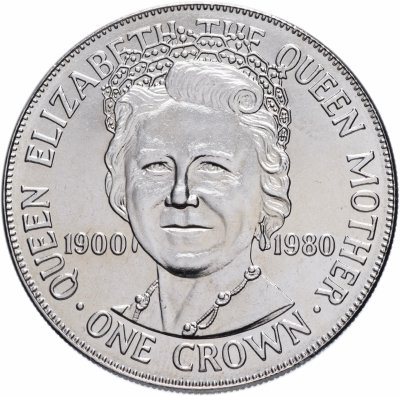купить Остров Мэн 1 крона 1980 "80 лет со дня рождения Королевы Матери"