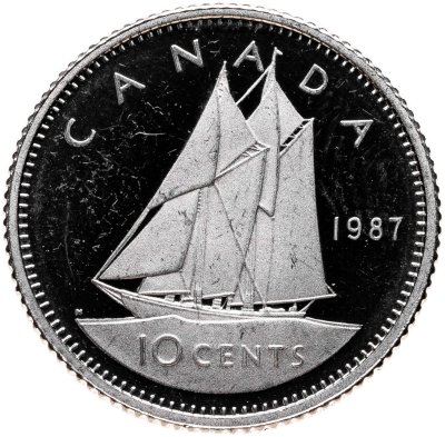 купить Канада 10 центов (cents) 1987