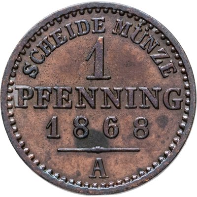 купить Германия, Пруссия 1 пфенниг 1868