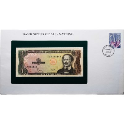 купить Доминиканская республика 1 песо 1984 в конверте с маркой