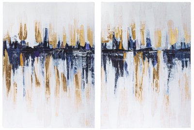 Купить Диптих "Город под дождем", живопись, интерьерная картина, акриловые краски, холст, Россия, 2020 г.