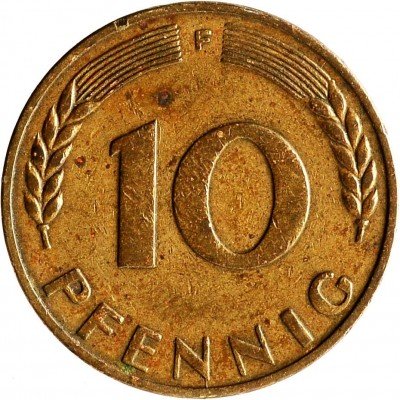купить Западная Германия (ФРГ) 10 пфеннигов 1949 F