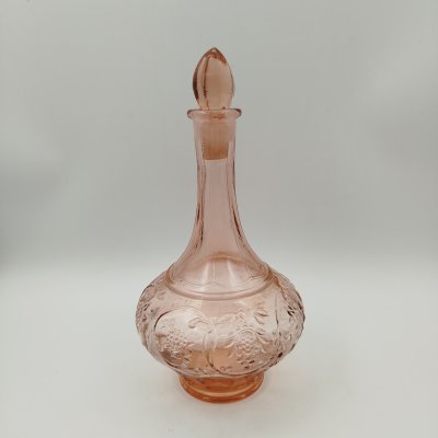 купить Штоф (графин) карамельного оттенка с изображением плодов на тулове, стекло, пресс, СССР, 1950-1970 гг.