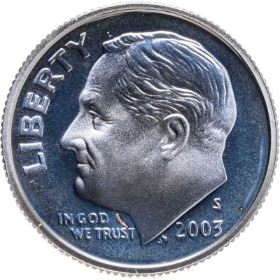 купить США 10 центов (дайм, one dime) 2003 S Proof "Roosevelt Dime (Рузвельт)"
