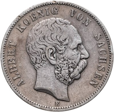 купить Германская империя, Саксония 5 марок (mark) 1876