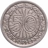 Купить Германия 50 рейхспфеннигов (reichspfennig) 1928, знак монетного двора "G" — Карлсруэ