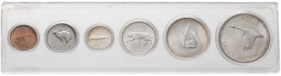 купить Канада, набор из 6-ти монет 1967 года памятного выпуска в честь 100-летия Канадской Конфедерации, в сувенирном футляре
