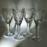 Купить Набор из 4-х бокалов с резным геометрическим декором (в подборе), хрусталь, алмазная грань, СССР, 1970-1990 гг.