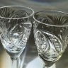 Купить Набор из 4-х бокалов с резным геометрическим декором (в подборе), хрусталь, алмазная грань, СССР, 1970-1990 гг.
