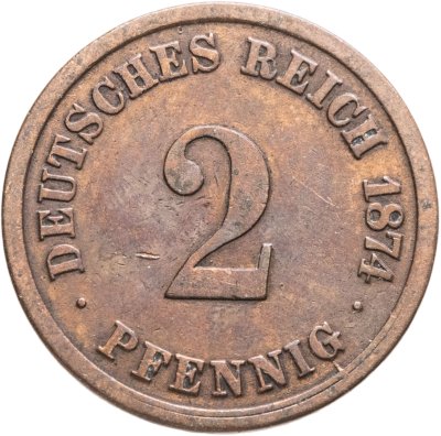 купить Германия 2 пфеннига (pfennig) 1874 A