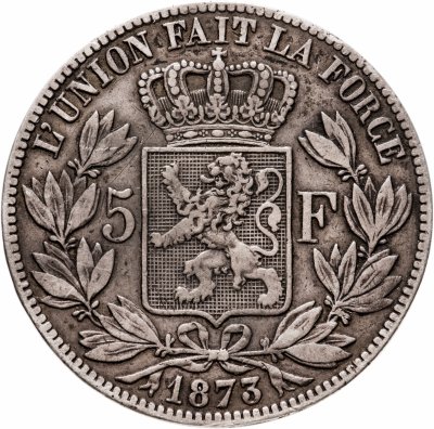 купить Бельгия 5 франков 1873