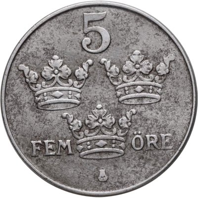 купить Швеция 5 эре (ore) 1942 Железо /серый цвет/