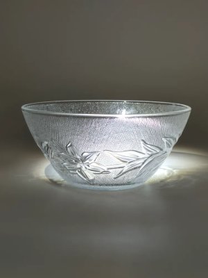 купить Салатник с рельефным цветочным декором, стекло, KIG, Индонезия, 1990-2000 гг.