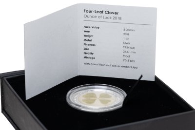 купить Палау 5 долларов 2018 "Клевер на удачу", в футляре с сертификатом