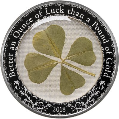 купить Палау 5 долларов 2018 "Клевер на удачу", в футляре с сертификатом